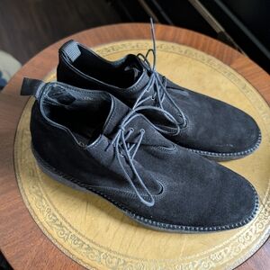 SOLDINI Black Suede Leathing Folding Closure Italian Derby Creeper Shoes 8